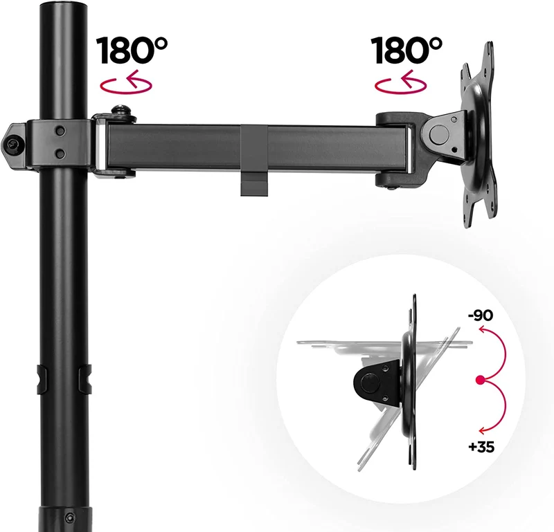 Duronic DMT151X2 Bras pour Moniteur d'Ordinateur | Support d'écran PC articulé pour Bureau avec Potence de 100 cm | VESA 75 100 | Hauteur Ajustable | Rotatif Inclinable Pivotant avec Extension