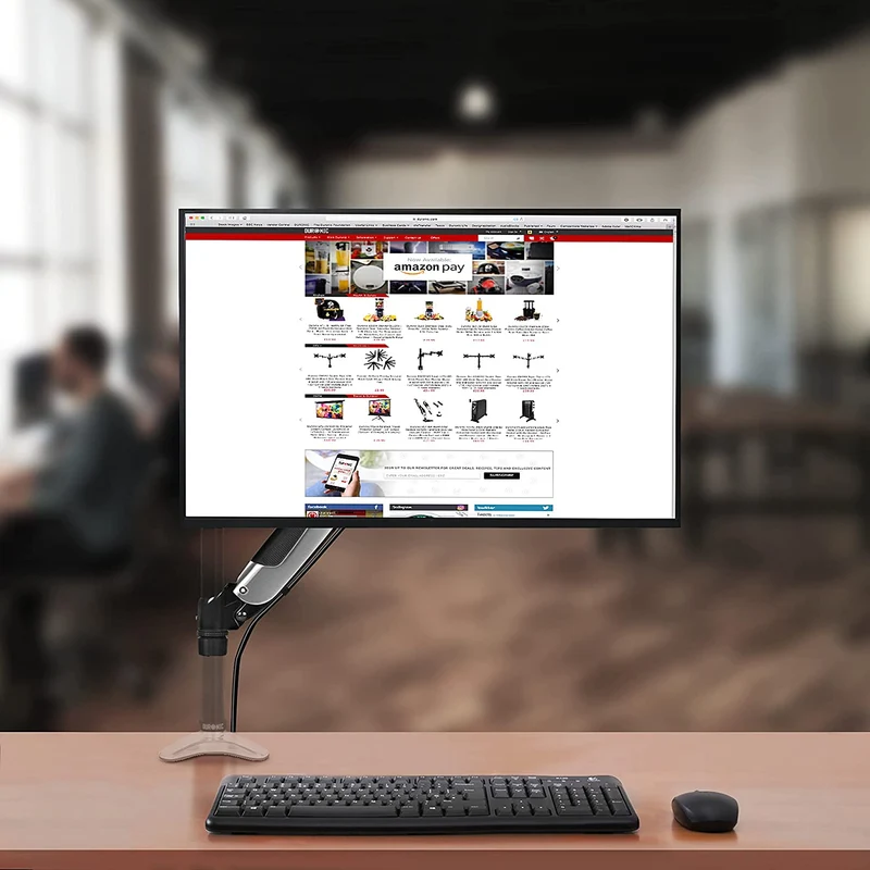 Duronic DML6S1 Bras Complet pour Support d'écran Compatible avec la Gamme DM65 Ajustement Vertical à la volée Permet l'ajout d'écran ou d'accessoire