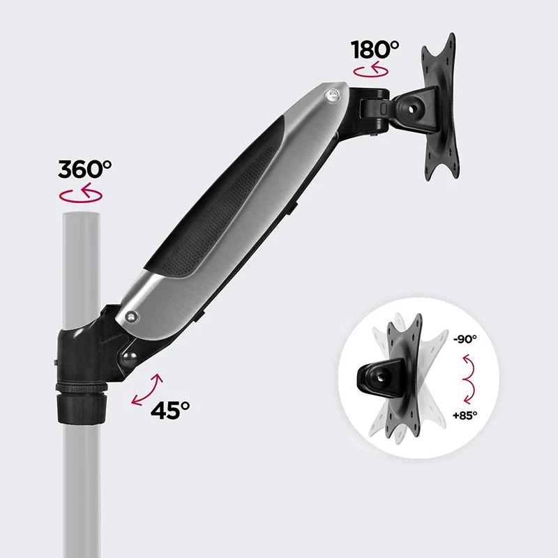 Duronic DML6S1 Bras Complet pour Support d'écran Compatible avec la Gamme DM65 Ajustement Vertical à la volée Permet l'ajout d'écran ou d'accessoire