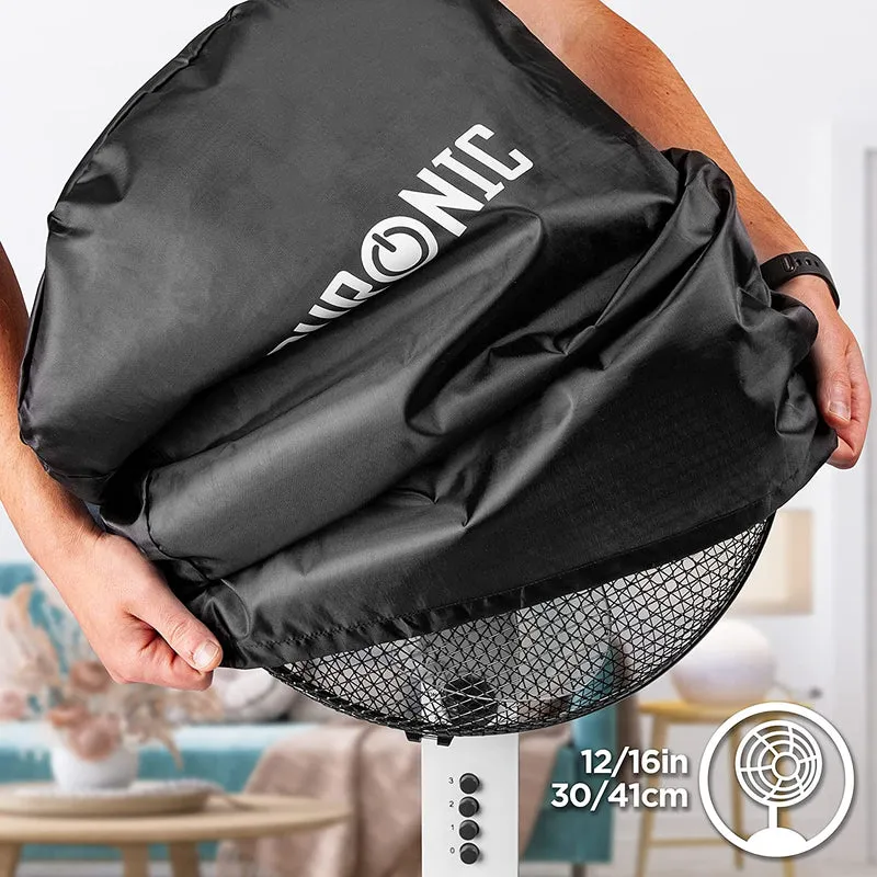 Duronic FN12/16 FANCOVER Housse pour Ventilateurs sur pieds, Ventilateurs de Bureau | Housse anti-poussière | Facile à nettoyer | 12" et 16" pouces | Noir