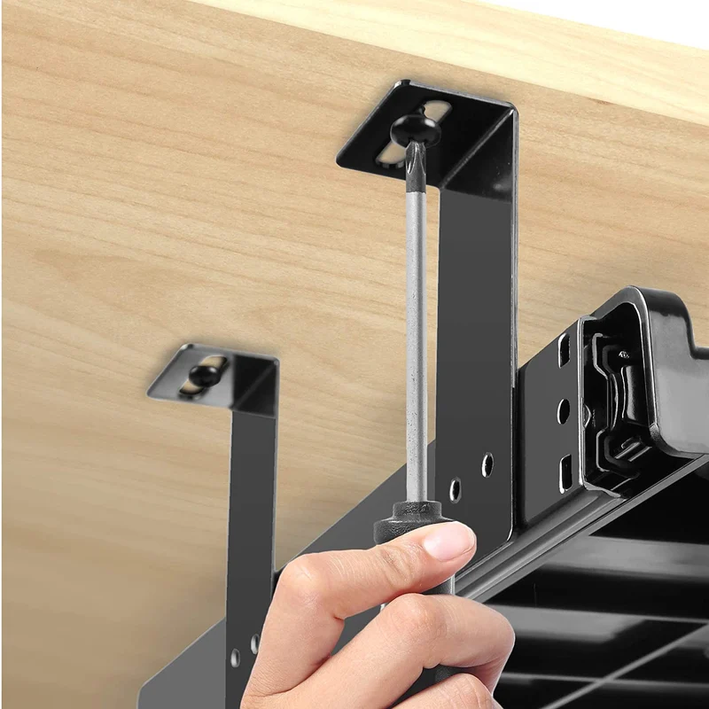 Duronic DKTSX2 Support Coulissant pour Clavier et Souris, Documents, Ordinateur Portable, Tablette – Tiroir sous la Table – Solution Ergonomique pour Le Bureau – Fixation avec des Pinces en Acier