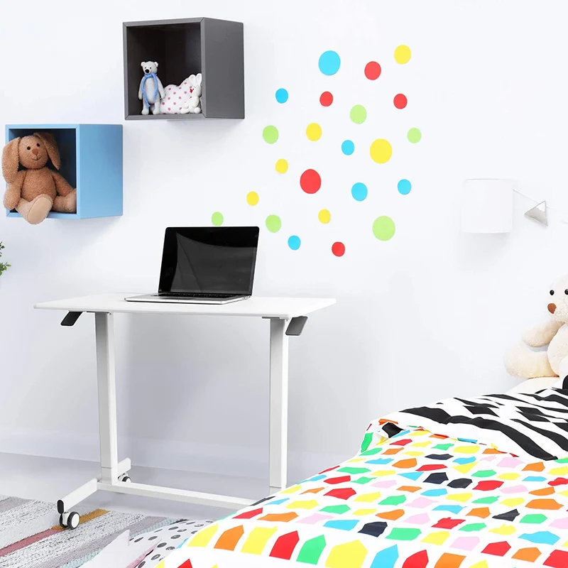 Duronic TM03T Poste de Travail mobile Assis-Debout Hauteur ajustable de 73 à 107 cm Surface de 88 x 50 cm Charge maximale de 15 kg Support à roulettes