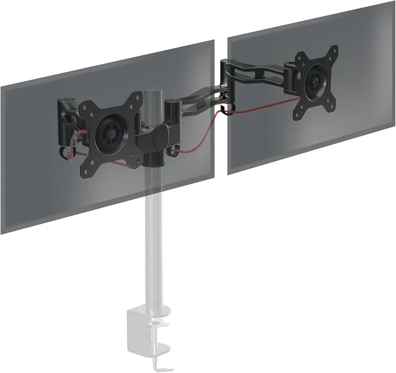 Duronic DM35P2 Bras pour 2 écrans avec têtes VESA 75 100 Equivalent du DM352 sans potence Compatible avec toutes les potences Duronic