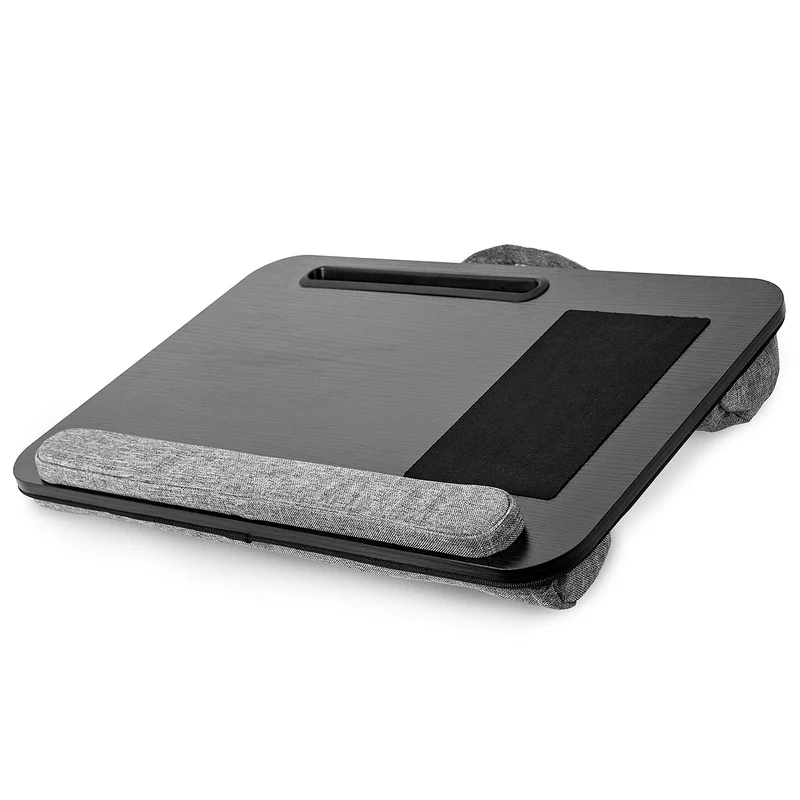Duronic DML433 Plateau pour Ordinateur Portable avec Coussins inclinés en polystyrène ergonomiques | Repose Poignets en Mousse | Support pour Tablette | Tapis de Souris | Table à Poser sur Les Genoux