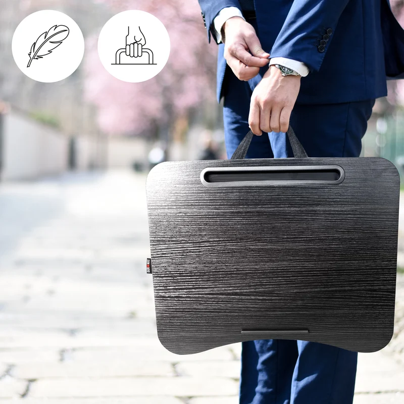 Duronic DML432 Plateau pour Ordinateur Portable avec Coussin en polystyrène Ergonomique | Support pour Tablette | Table à Poser sur Les Genoux | pour Travail, Lecture, Dessin, devoirs, étude, Films