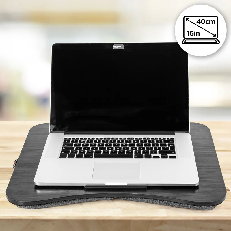 Duronic DML432 Plateau pour Ordinateur Portable avec Coussin en polystyrène Ergonomique | Support pour Tablette | Table à Poser sur Les Genoux | pour Travail, Lecture, Dessin, devoirs, étude, Films