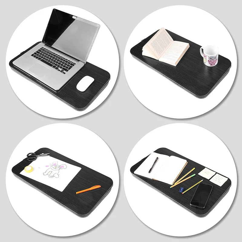 Duronic DML412 Plateau pour Ordinateur Portable | Table à Poser sur Les Genoux pour Le lit ou Le canapé | Coussin incliné Ergonomique et Confortable | pour Le Travail, Lecture, Dessin, devoirs, étude