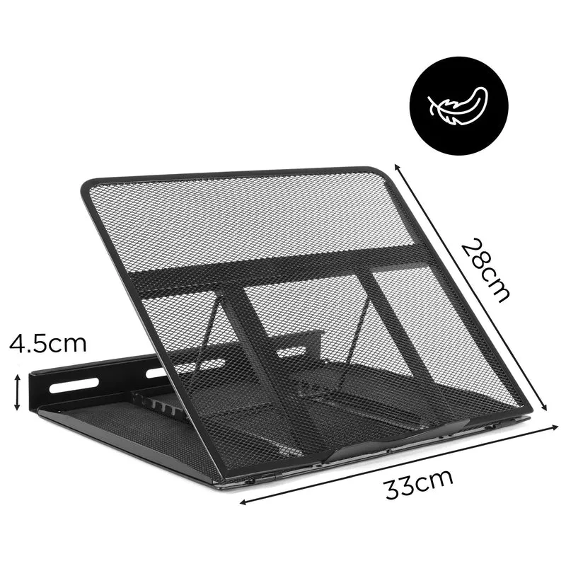 Duronic DM074 Rehausseur d'écran en Acier Noir | Hauteur Ajustable : Choisissez Parmi 9 Positions | Capacité de 10 kg | Rehausseur Versatile pour PC Portable, Tablette, Smartphone, Livre, partition
