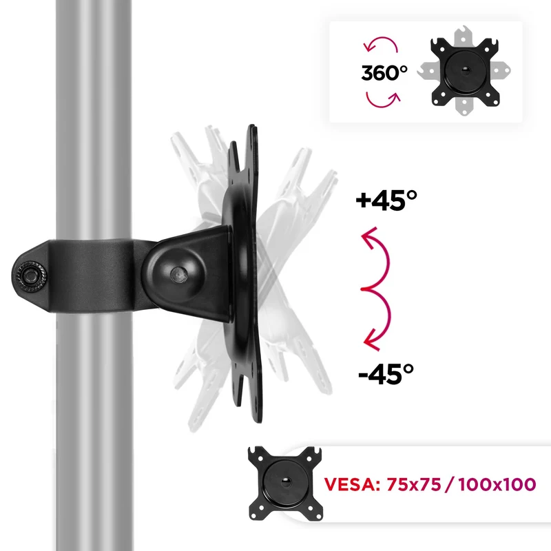 Duronic DM15 DM25 Head Tête supplémentaire pour Bras de Moniteur d’Ordinateur Permet d’Ajouter Un écran ou Accessoire tel Que Support Clavier Tablette Ordinateur Compatible avec la Gamme DM15 DM25
