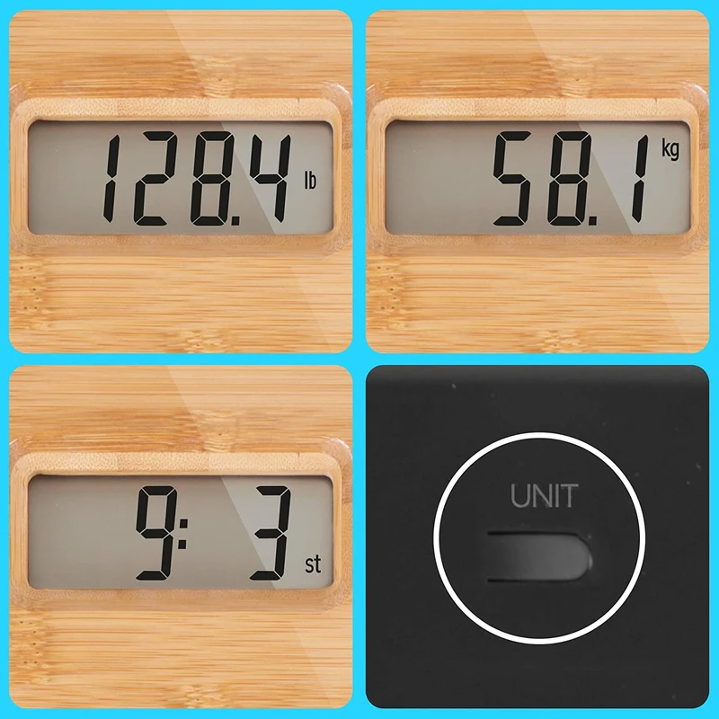 Duronic BS503 Balance Corporelle / Pèse Personne | Capacité élevée de 180 kg | Ecran LCD lisible | Planche écoresponsable en Bambou brun | Mesure en kilogrammes | Automatique | Surveillez votre poids