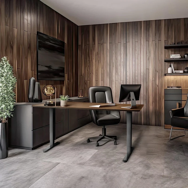 Duronic TM61 BK Structure de Bureau Assis-Debout électrique | Hauteur Ajustable de 72 à 120 cm | Charge maximale de 80 kg | Plateau de 120 140 ou 160 cm Vendu séparément | Ports USB et USB-C