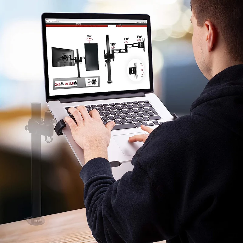 Duronic Support DML7 pour Ordinateur Portable Support de Bureau pour Ordinateur Portable Tablette Capacité de 5 kg Compatible avec DM15 DM25 DM35 DM45 DM55 DM65 VESA 75 100