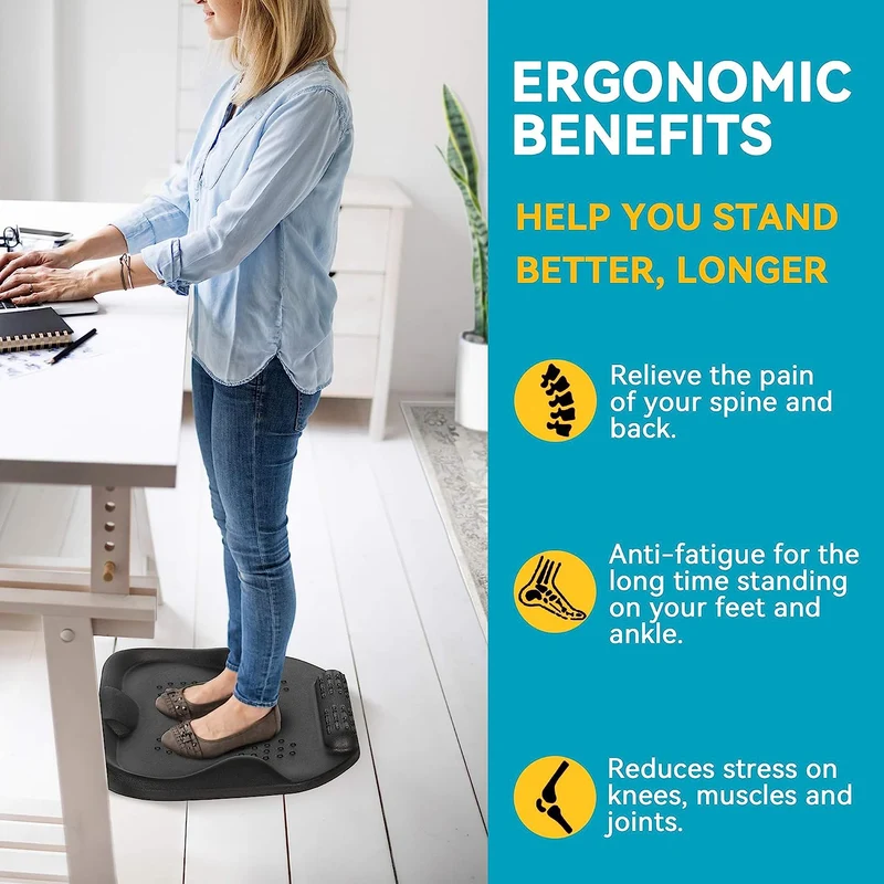 Duronic FT01 Tapis Anti-Fatigue | Tapis de sol pour Bureau Assis-Debout | Soutien ergonomique pour les Pieds les Hanches les Jambes le Dos | Améliore la Posture et le Bien-être grâce à l'Acupression