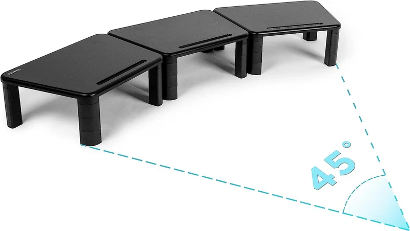 Duronic DM056 Rehausseurs pour 3 Moniteurs | Support Pour 3 Ecrans d'Ordinateur et Ecran de Bureau | Hauteur Réglable pour Bureau | Charge Maximale de 10 kg | Noir