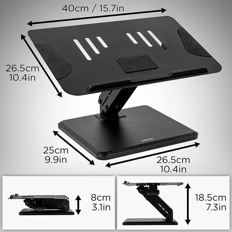 Duronic DML125 Support pour Ordinateur Portable | Hauteur Ajustable | Bras Inclinable | Pour Laptop Tablette Notebook