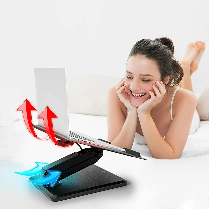 Duronic DML125 Support pour Ordinateur Portable | Hauteur Ajustable | Bras Inclinable | Pour Laptop Tablette Notebook