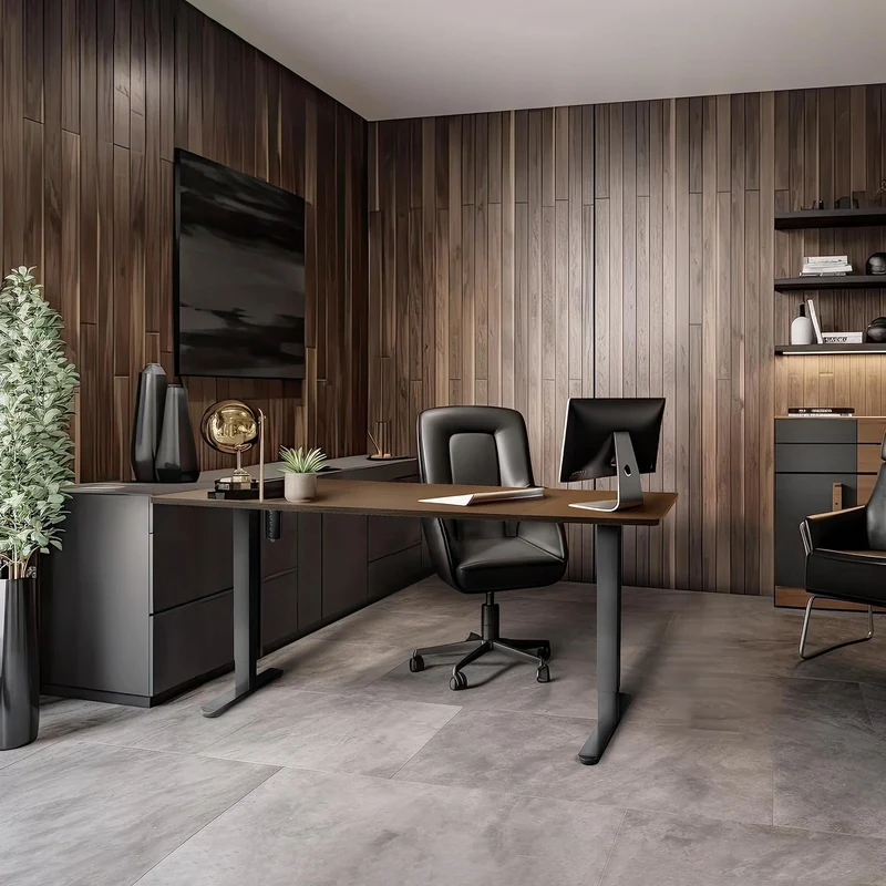 Duronic TM51 BK Structure de Bureau Assis-Debout électrique | Hauteur Ajustable de 72 à 118 cm | Charge maximale de 70 kg | Plateau de 120 140 ou 160 cm vendu séparément | Ports USB et USB-C