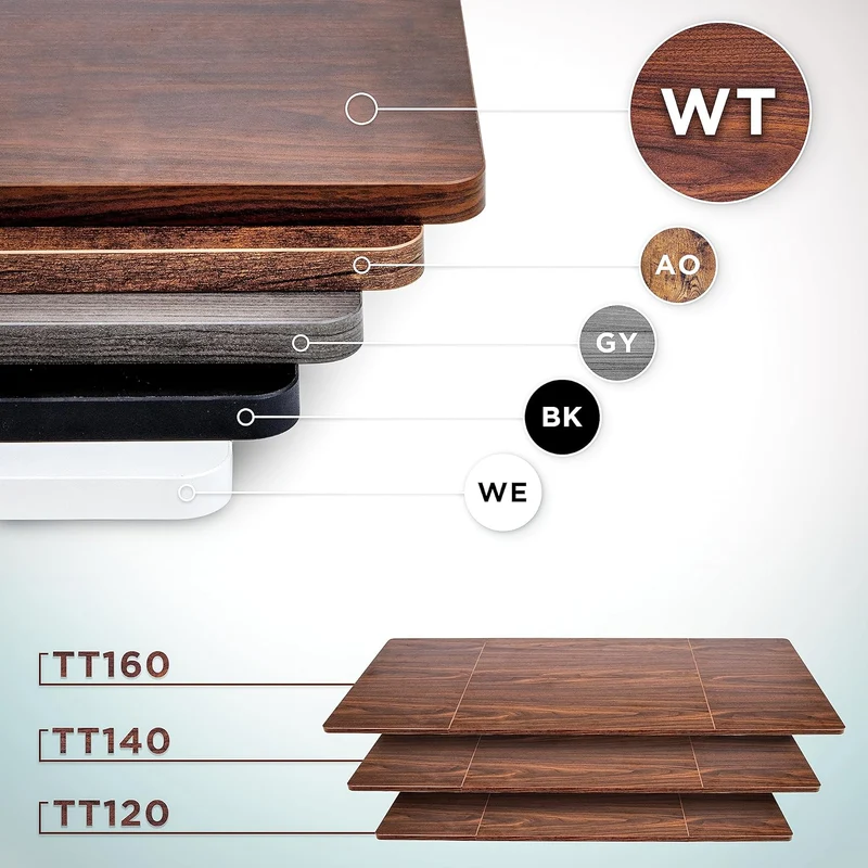 Duronic TT140 WT Plateau pour Bureau Assis Debout de 140 x 60 x 2 cm | Compatible avec la plupart des Structures Assis Debout | Idéal pour Poste de travail à domicile ou bureau