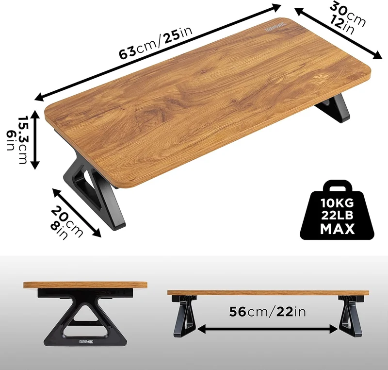 Duronic DM06-1 AW Support pour Moniteur en MDF 62 x 30 cm | Réhausseur d’écran d’Ordinateur Portable LCD LED TV | Permet de rehausser de 15 cm | Espace de Travail Ergonomique avec Rangement