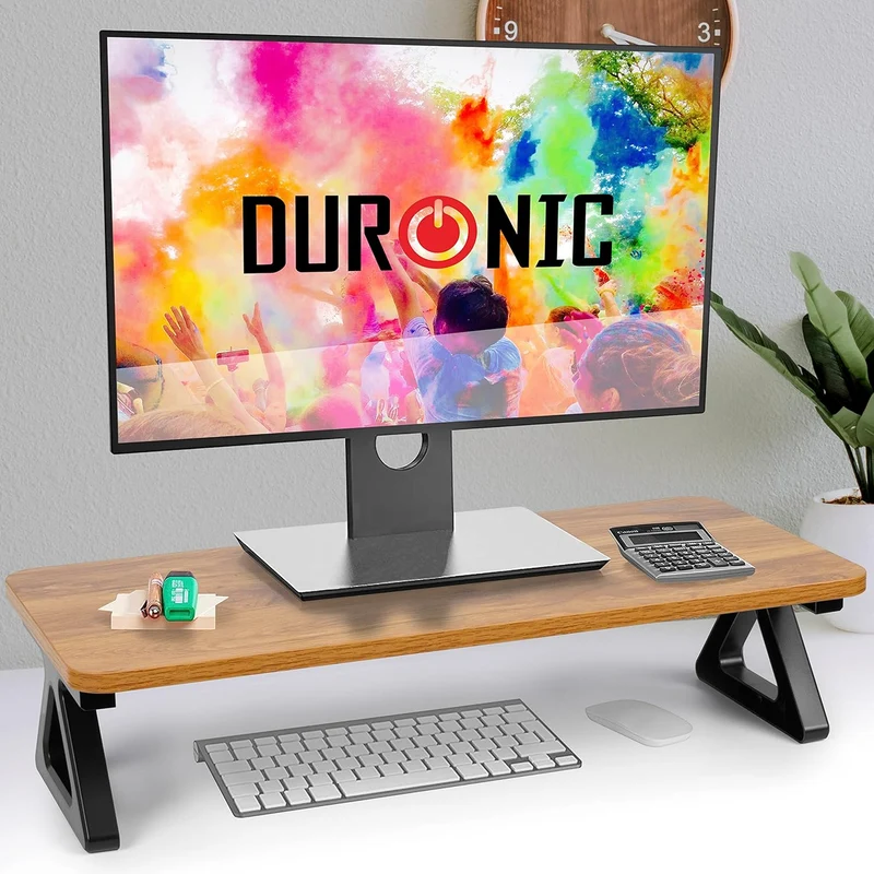 Duronic DM06-1 AW Support pour Moniteur en MDF 62 x 30 cm | Réhausseur d’écran d’Ordinateur Portable LCD LED TV | Permet de rehausser de 15 cm | Espace de Travail Ergonomique avec Rangement