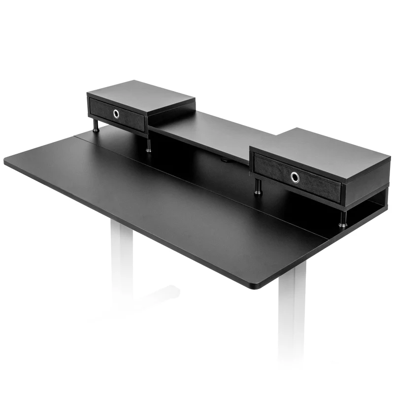 Duronic DD1 BK Plateau avec 2 Tiroirs pour Bureau Assis Debout de 120 cm Compatible avec la plupart des Structures Assis Debout Idéal pour Poste de travail à domicile ou bureau