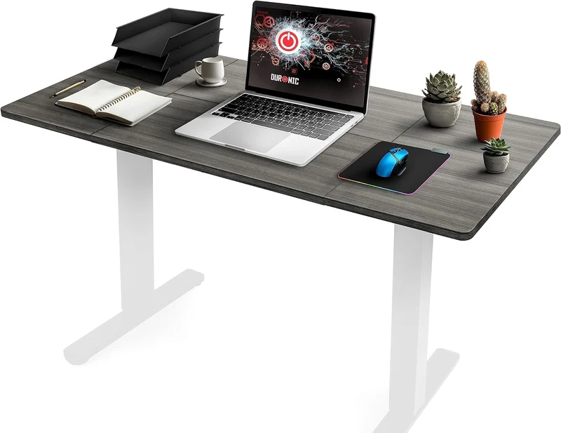 Duronic TT160 GY Plateau pour Bureau Assis Debout de 160 x 60 x 2 cm | Compatible avec la plupart des Structures Assis Debout | Idéal pour Poste de travail à domicile ou bureau