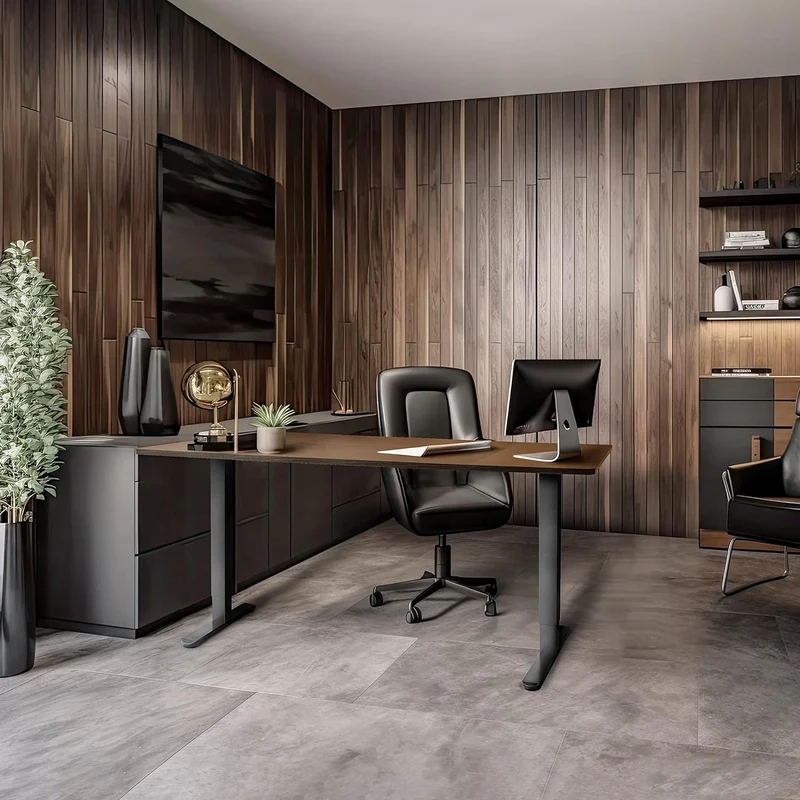 Duronic TT160 WT Plateau pour Bureau Assis Debout de 160 cm | Structure réglable en Hauteur Vendue séparément TM51 ou TM61 | Effet Bois de Noyer