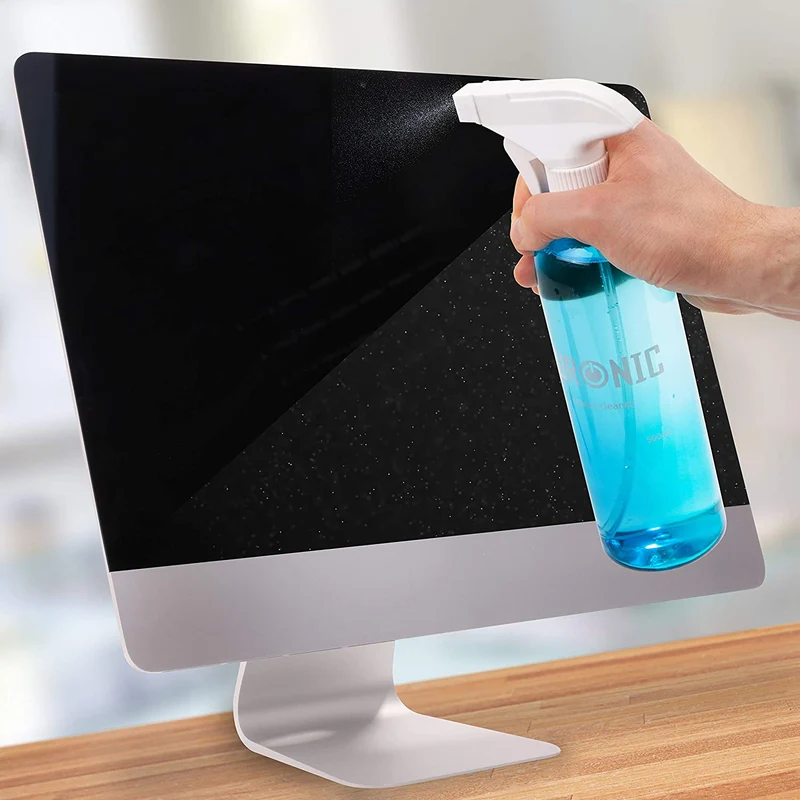 Duronic SCK103 Kit de Nettoyage pour écrans 500 ml Solution pour écran Smartphone Tablette Ordinateur Télévision LED LCD TFT Plasma OLED Lingette en Microfibres et Brosse