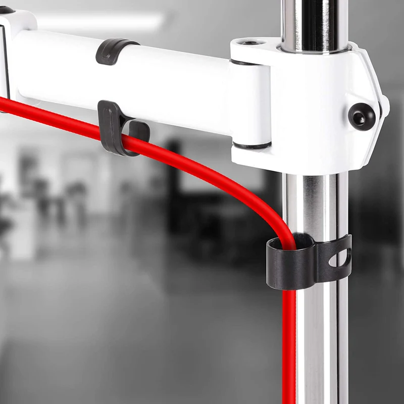 Duronic DM251X3 WE Support d’écran à pince pour bureau - Hauteur ajustable - Rotatif / Inclinable / Pivotable-Compatibilité universelle avec moniteur d’ordinateur LCD / LED VESA 75 / 100 -2 extensions