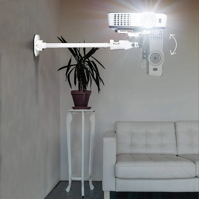 Duronic PB08XL Support pour Vidéoprojecteur Plafond Rotatif 360° Inclinable 180° Pivotable 180° Charge maximale 10 kg Bras Extensible Idéal pour Home Cinema présentations conférences