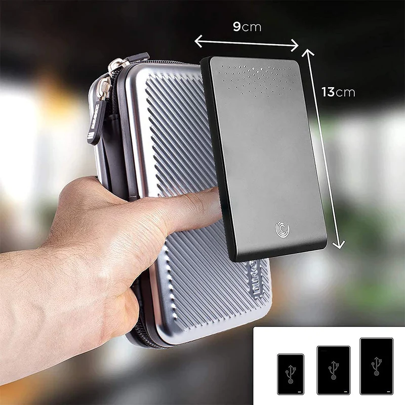 Duronic HDC3 SR Etui de protection rigide pour Disque Dur GPS Batterie portable Liseuse Housse pour disques durs externes Antichoc Léger et compact 11 x 16 cm