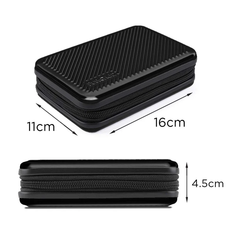 Duronic HDC3 BK Etui de protection rigide pour Disque Dur GPS Batterie portable Liseuse Housse pour disques durs externes Antichoc Léger et compact 11 x 16 cm