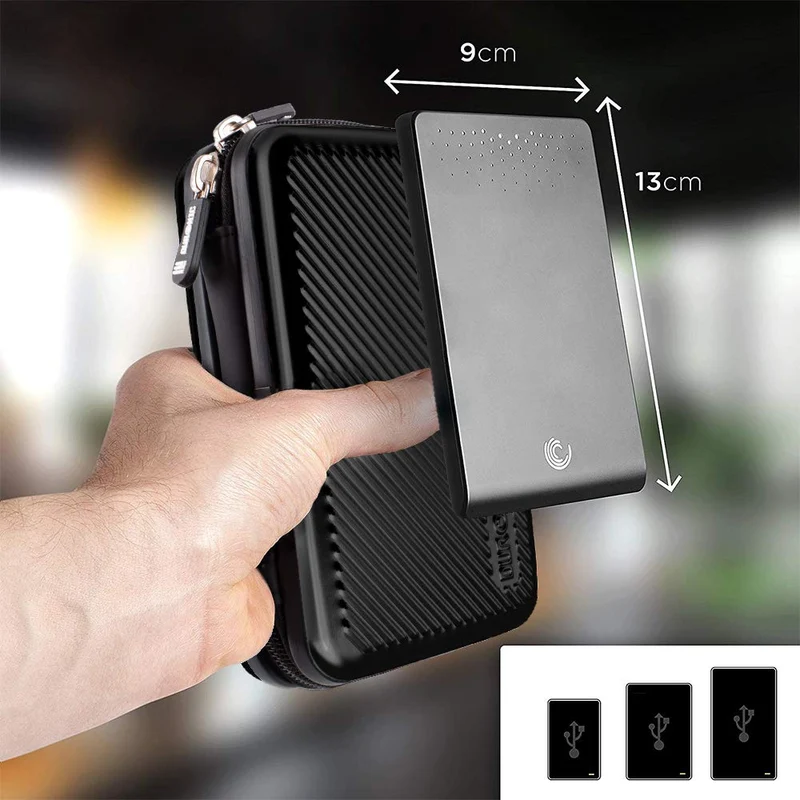 Duronic HDC3 BK Etui de protection rigide pour Disque Dur GPS Batterie portable Liseuse Housse pour disques durs externes Antichoc Léger et compact 11 x 16 cm