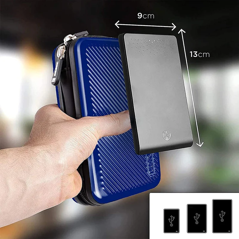Duronic HDC3 BE Etui de protection rigide pour Disque Dur GPS Batterie portable Liseuse Housse pour disques durs externes Antichoc Léger et compact 11 x 16 cm