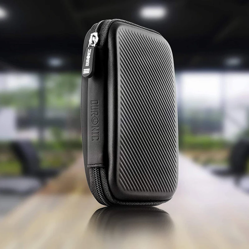 Duronic HDC2 BK Etui pour Disque Dur GPS Batterie Portable Liseuse 11 x 15 cm Housse de Protection semi rigide pour Disque Dur externe EVA Antichoc Léger er Compact Noir
