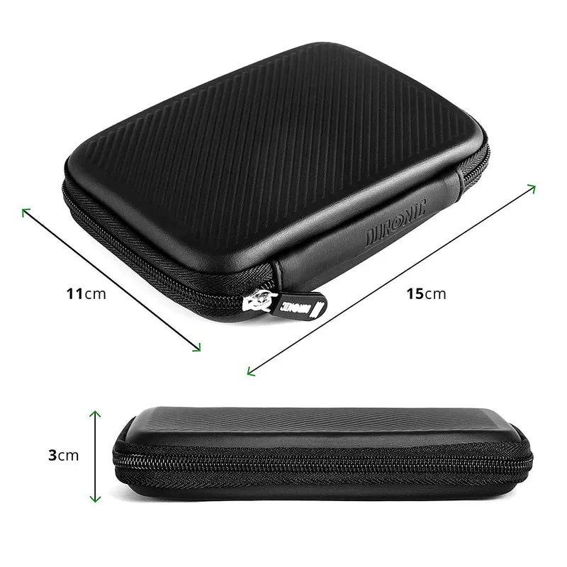 Duronic HDC2 BK Etui pour Disque Dur GPS Batterie Portable Liseuse 11 x 15 cm Housse de Protection semi rigide pour Disque Dur externe EVA Antichoc Léger er Compact Noir