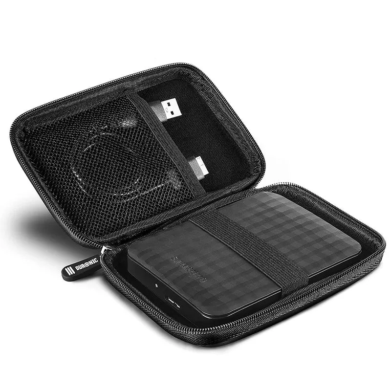 Duronic HDC2 BK Etui pour Disque Dur GPS Batterie Portable Liseuse 11 x 15 cm Housse de Protection semi rigide pour Disque Dur externe EVA Antichoc Léger er Compact Noir