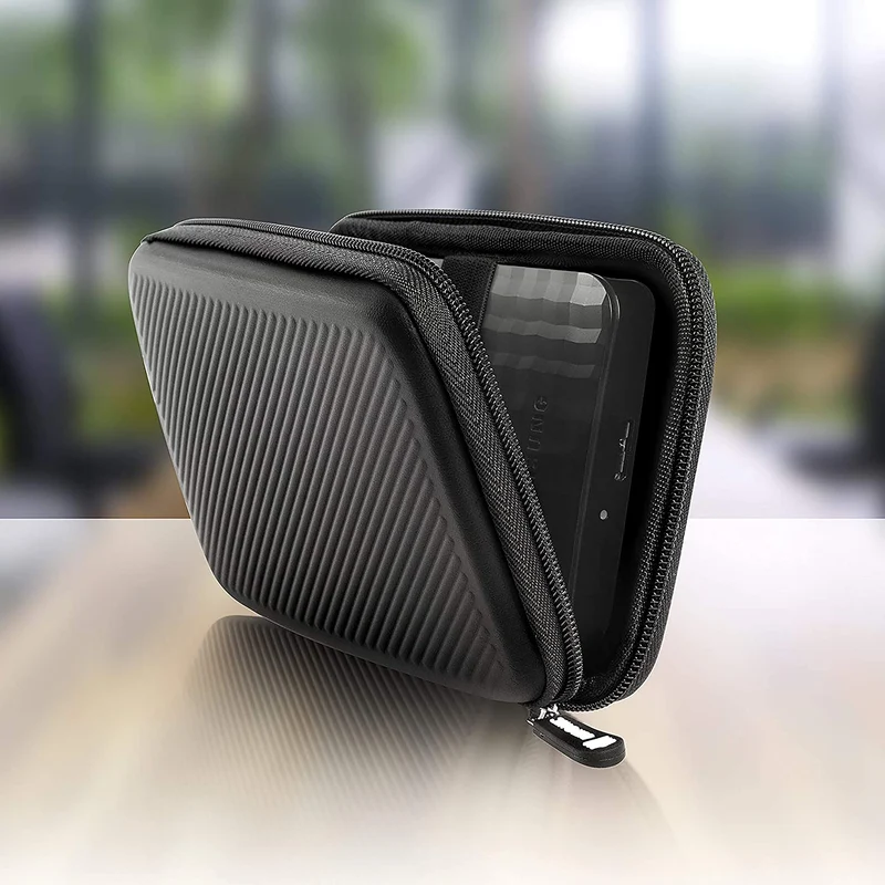 Duronic HDC2 BK Etui pour Disque Dur GPS Batterie Portable Liseuse 11 x 15 cm Housse de Protection semi rigide pour Disque Dur externe EVA Antichoc Léger er Compact Noir