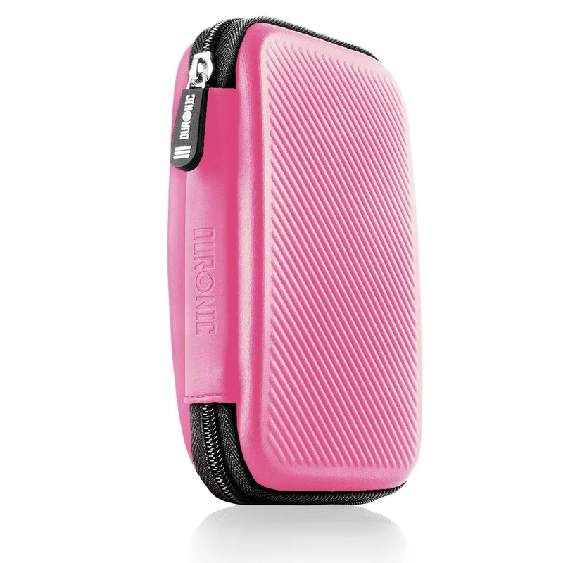 Duronic HDC2 PK Etui pour Disque Dur GPS Batterie Portable Liseuse 11 x 15 cm Housse de Protection semi rigide pour Disque Dur externe EVA Antichoc Léger er Compact Rose