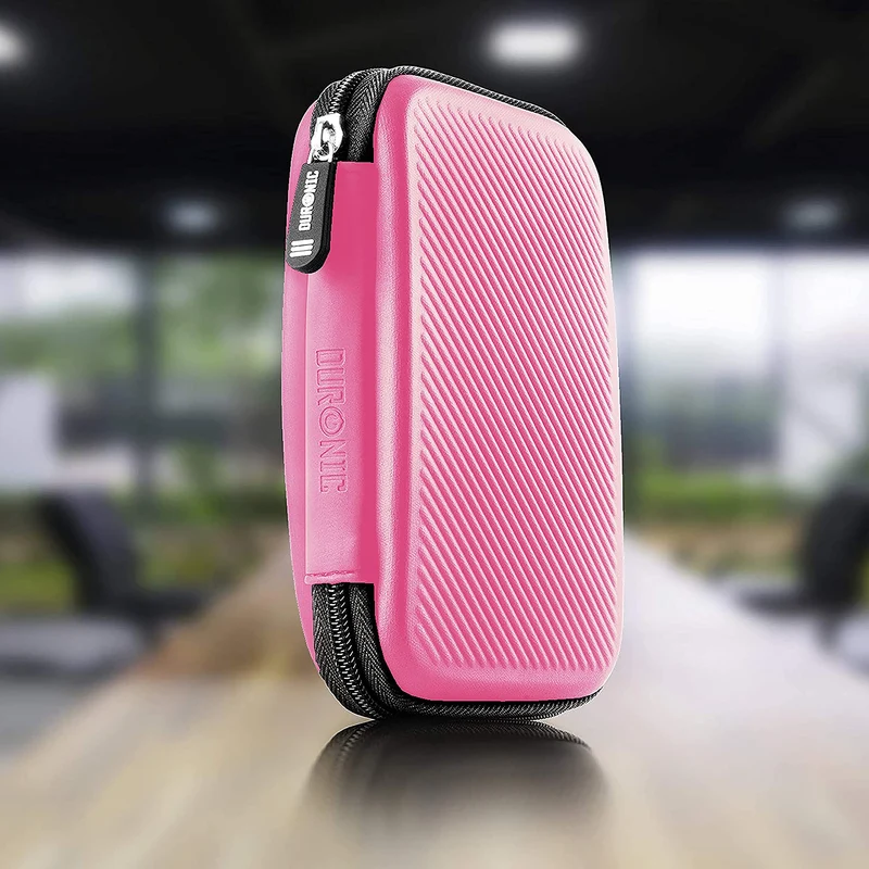 Duronic HDC2 PK Etui pour Disque Dur GPS Batterie Portable Liseuse 11 x 15 cm Housse de Protection semi rigide pour Disque Dur externe EVA Antichoc Léger er Compact Rose