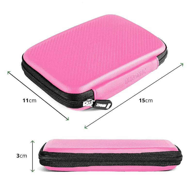 Duronic HDC2 PK Etui pour Disque Dur GPS Batterie Portable Liseuse 11 x 15 cm Housse de Protection semi rigide pour Disque Dur externe EVA Antichoc Léger er Compact Rose