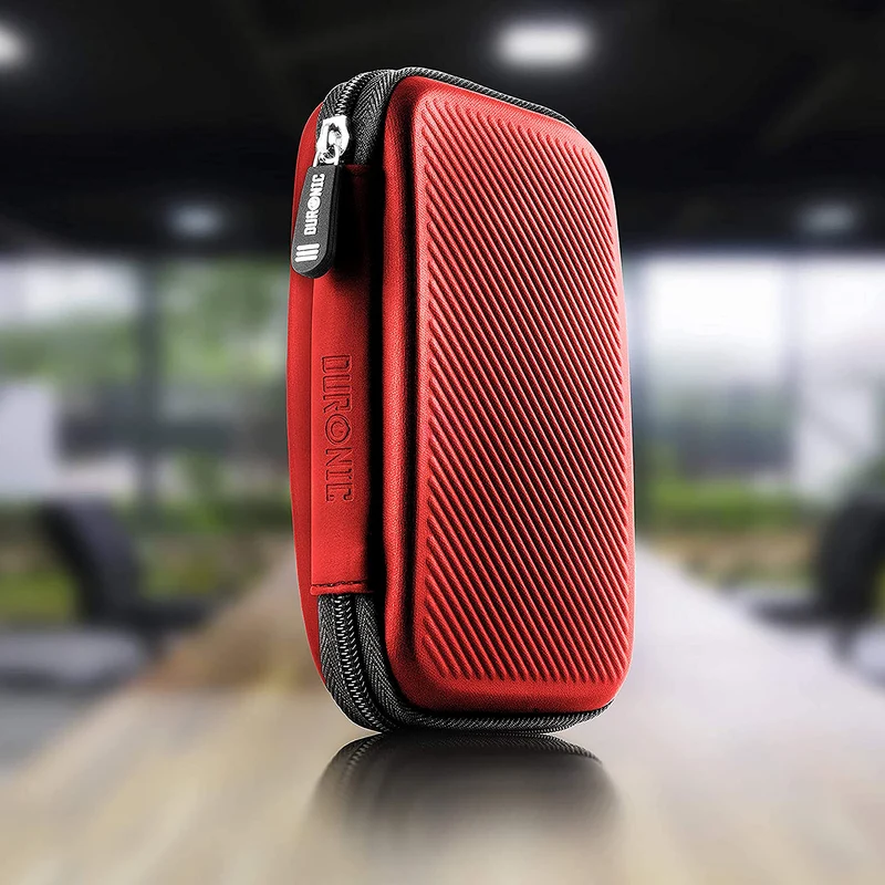 Duronic HDC2 RD Etui pour Disque Dur GPS Batterie Portable Liseuse 11 x 15 cm Housse de Protection semi rigide pour Disque Dur externe EVA Antichoc Léger er Compact Rouge
