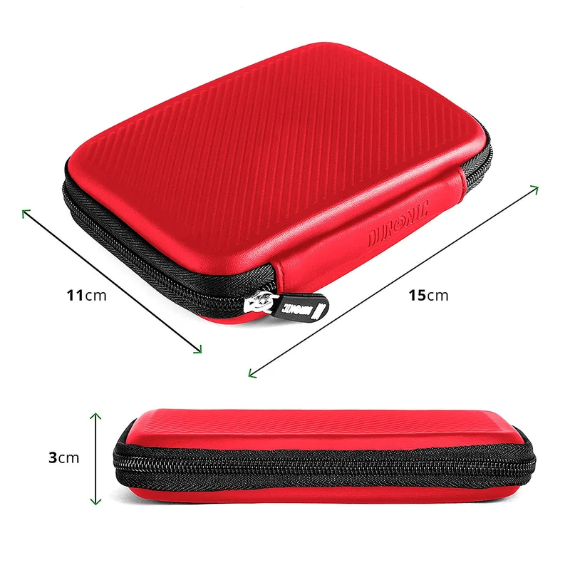 Duronic HDC2 RD Etui pour Disque Dur GPS Batterie Portable Liseuse 11 x 15 cm Housse de Protection semi rigide pour Disque Dur externe EVA Antichoc Léger er Compact Rouge
