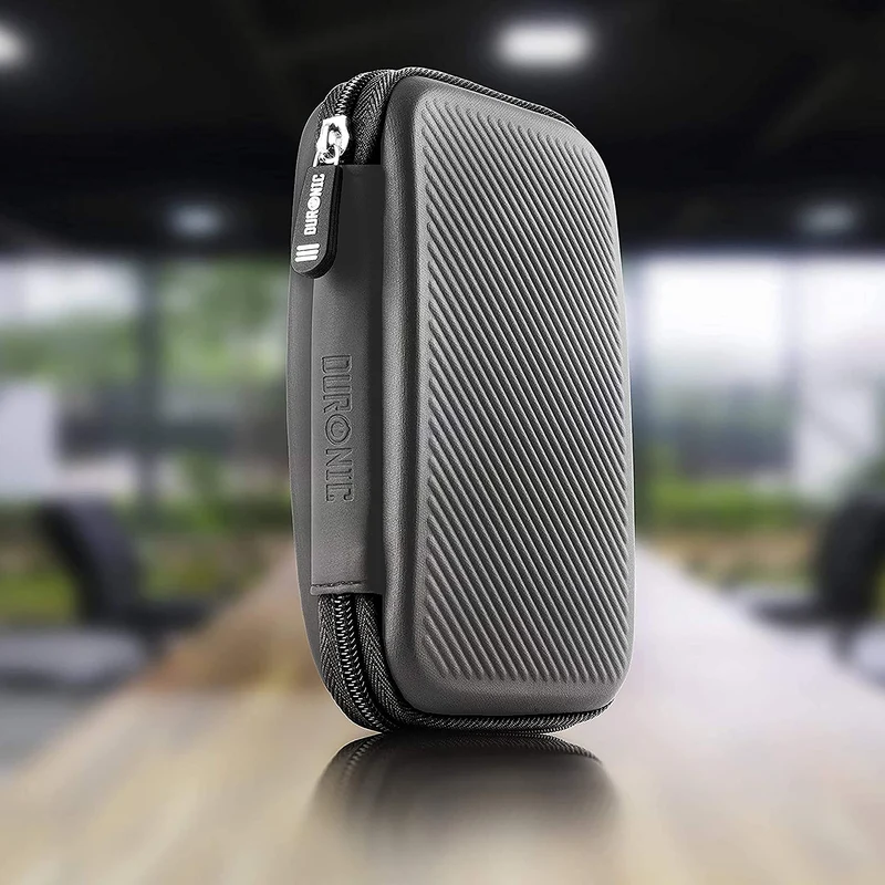 Duronic HDC2 GY Etui pour Disque Dur GPS Batterie Portable Liseuse 11 x 15 cm Housse de Protection semi rigide pour Disque Dur externe EVA Antichoc Léger et Compact
