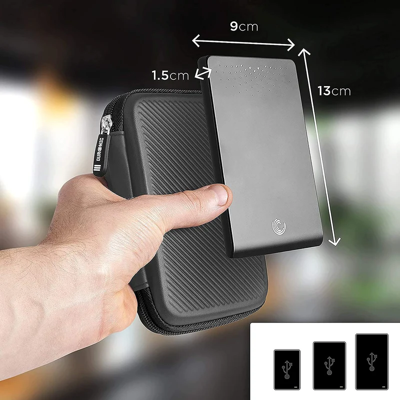 Duronic HDC2 GY Etui pour Disque Dur GPS Batterie Portable Liseuse 11 x 15 cm Housse de Protection semi rigide pour Disque Dur externe EVA Antichoc Léger et Compact