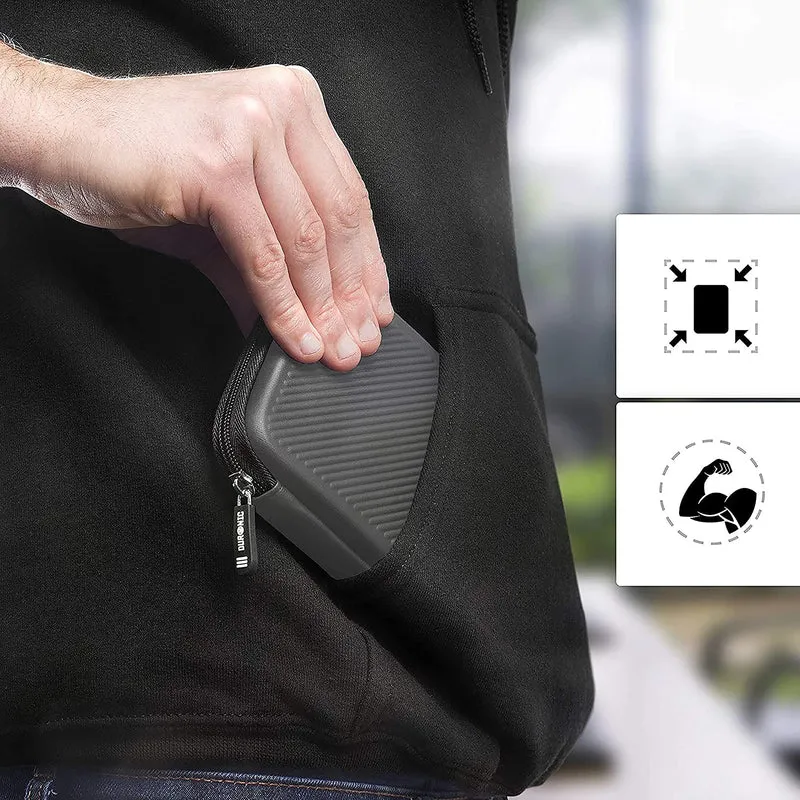 Duronic HDC2 GY Etui pour Disque Dur GPS Batterie Portable Liseuse 11 x 15 cm Housse de Protection semi rigide pour Disque Dur externe EVA Antichoc Léger et Compact