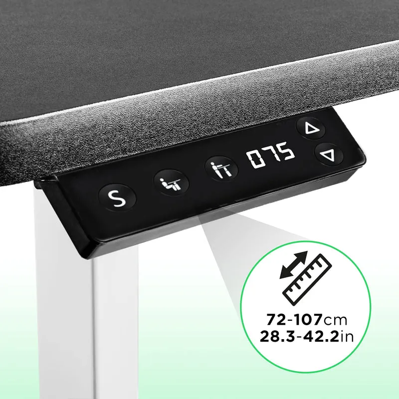 Duronic TM12 WE Bureau Assis-Debout blanc | Structure de bureau à hauteur ajustable 71 - 116 cm | Électrique | Sauvegarde des tailles | MAX 80 kg | Station ergonomique | Plateau disponible séparément