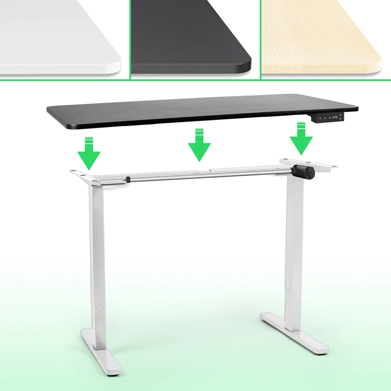 Duronic TM12 WE Bureau Assis-Debout blanc | Structure de bureau à hauteur ajustable 71 - 116 cm | Électrique | Sauvegarde des tailles | MAX 80 kg | Station ergonomique | Plateau disponible séparément