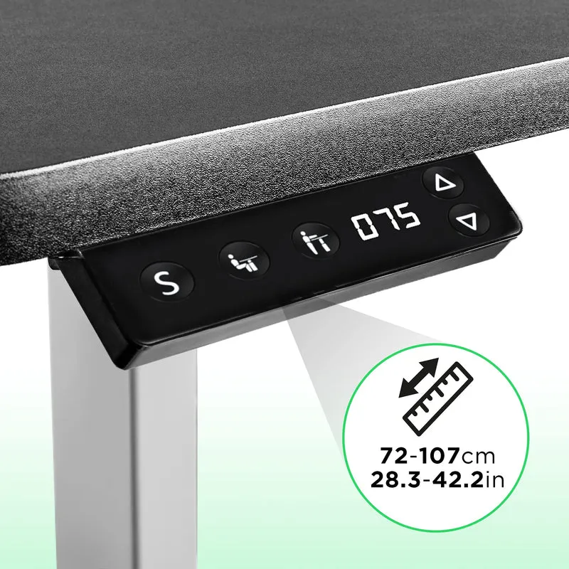 Duronic TM12 GY Bureau Assis-Debout gris | Structure de bureau à hauteur ajustable 71 - 116 cm | Électrique | Sauvegarde des tailles | MAX 80 kg | Station ergonomique | Plateau disponible séparément
