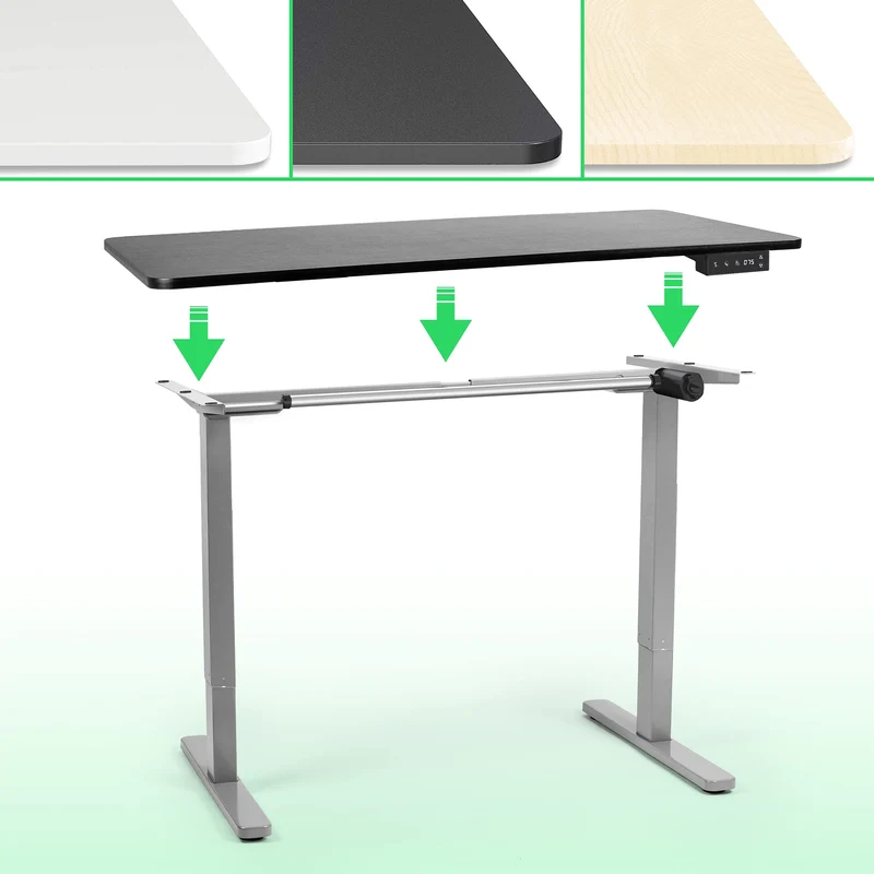 Duronic TM12 GY Bureau Assis-Debout gris | Structure de bureau à hauteur ajustable 71 - 116 cm | Électrique | Sauvegarde des tailles | MAX 80 kg | Station ergonomique | Plateau disponible séparément